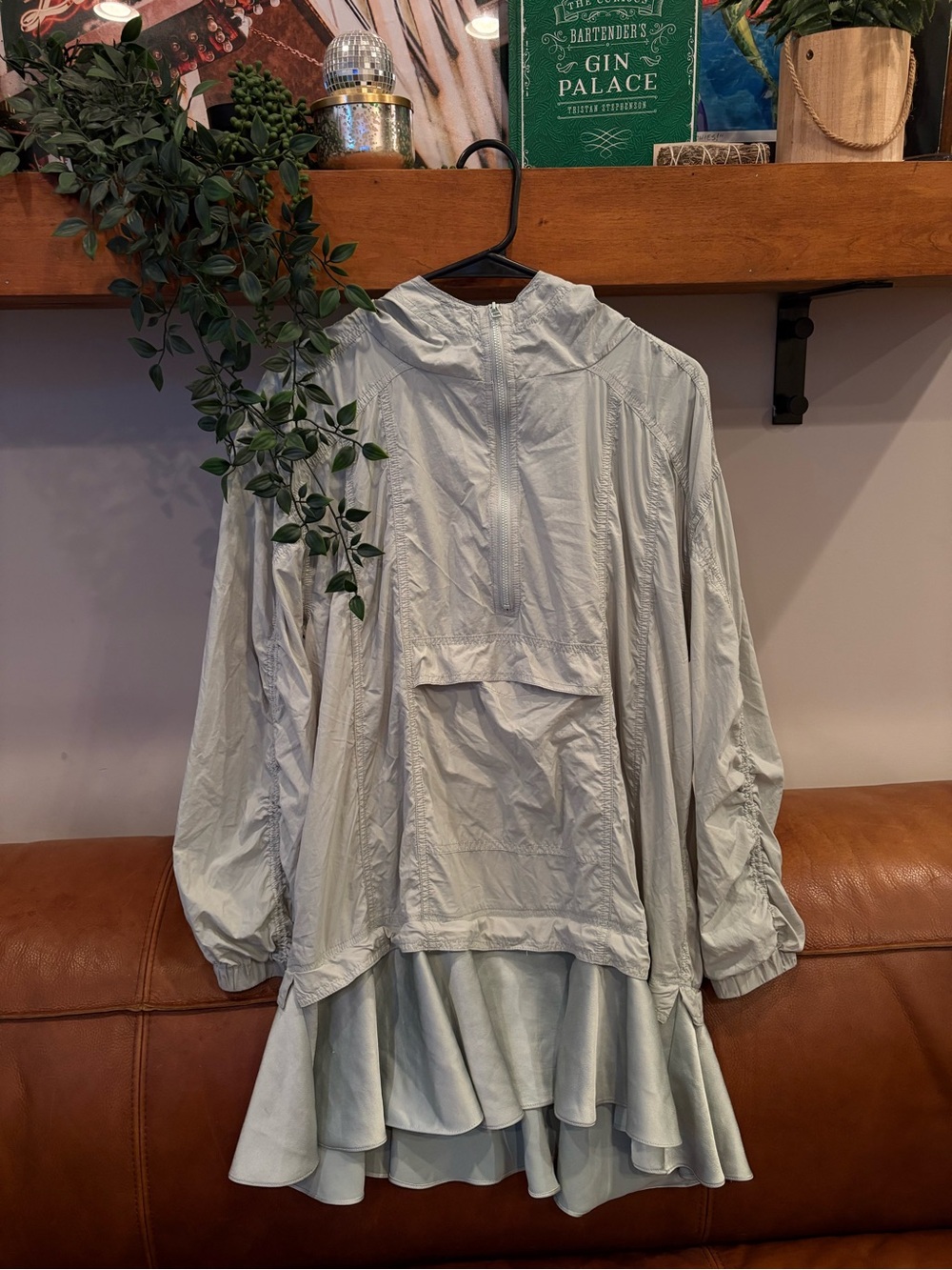 Daily Practice by Anthropologie Ruffle Hem Half Zip Pullover Dress (Size S)